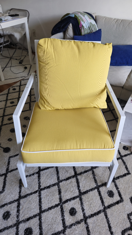 yellow 3 piece outdoor chair and table set - photo 2