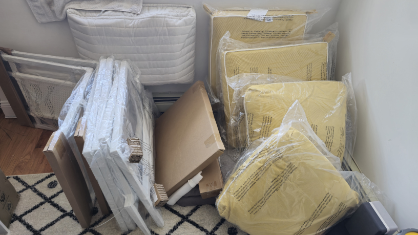 yellow 3 piece outdoor chair and table set - photo 4