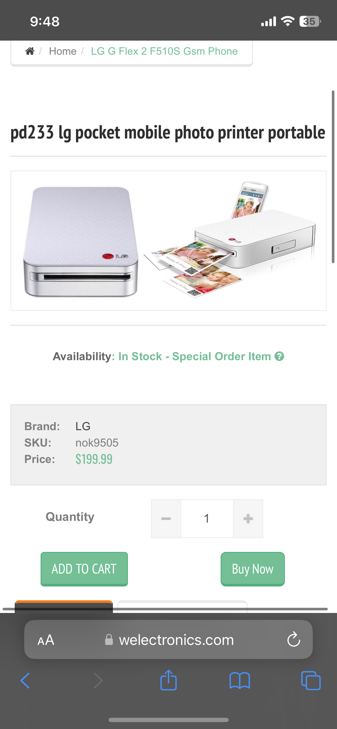 LG Pocket Mobile Photo Printer