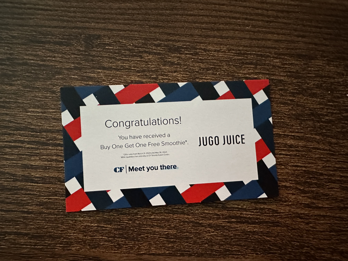Card for BOGO smoothie 🥕