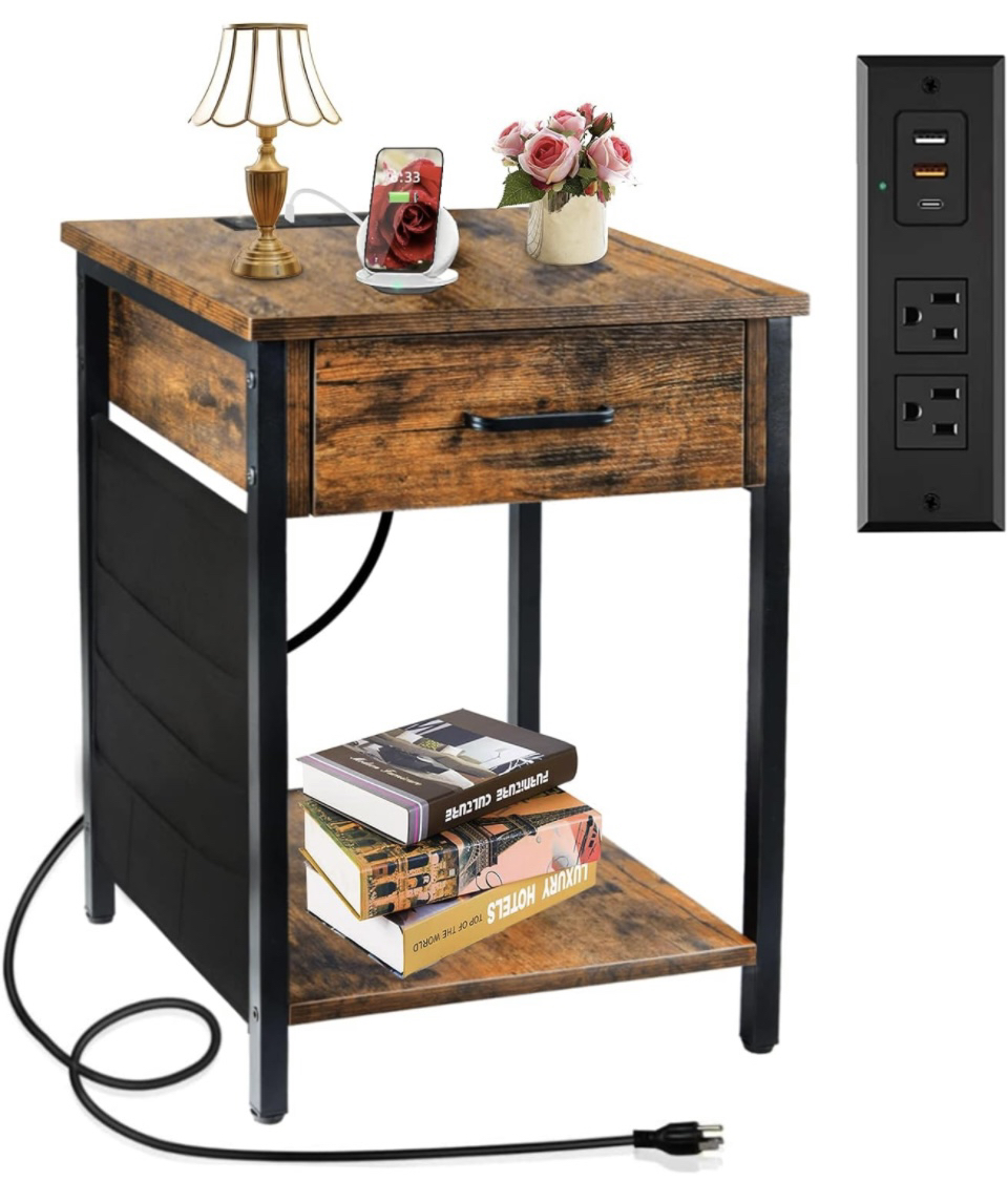 Nightstand with Charging Station and USB Ports image indicator(3)