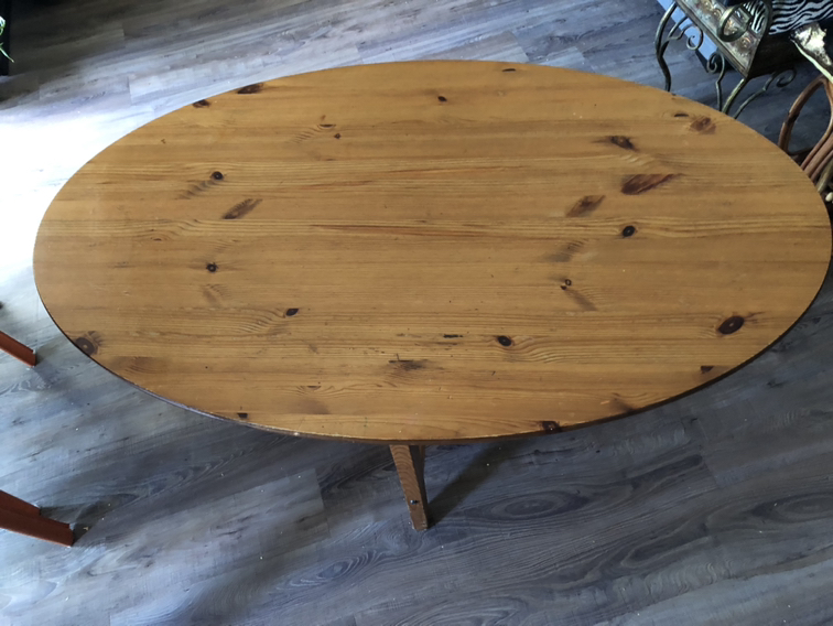 EXCELLENT WOODEN OVAL COFFEE TABLE IKEA - photo 2