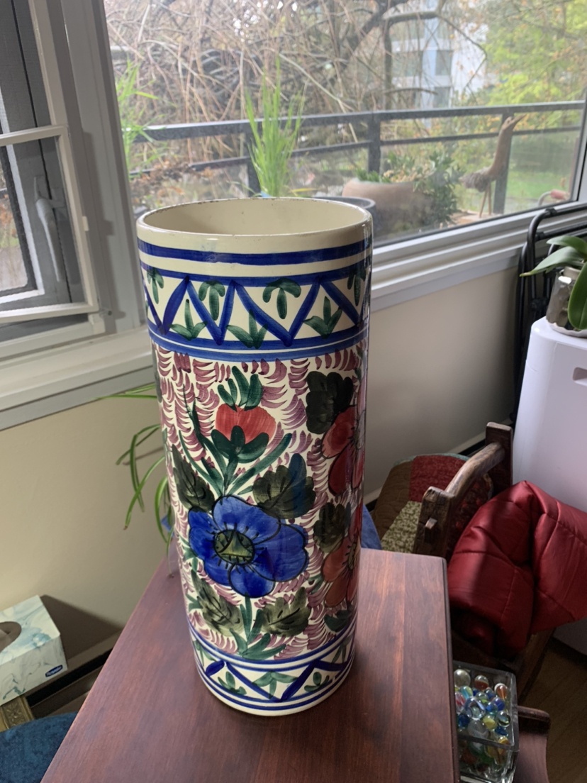 Vintage Ceramic Umbrella Stand (Spain) 14.5” thumbnail