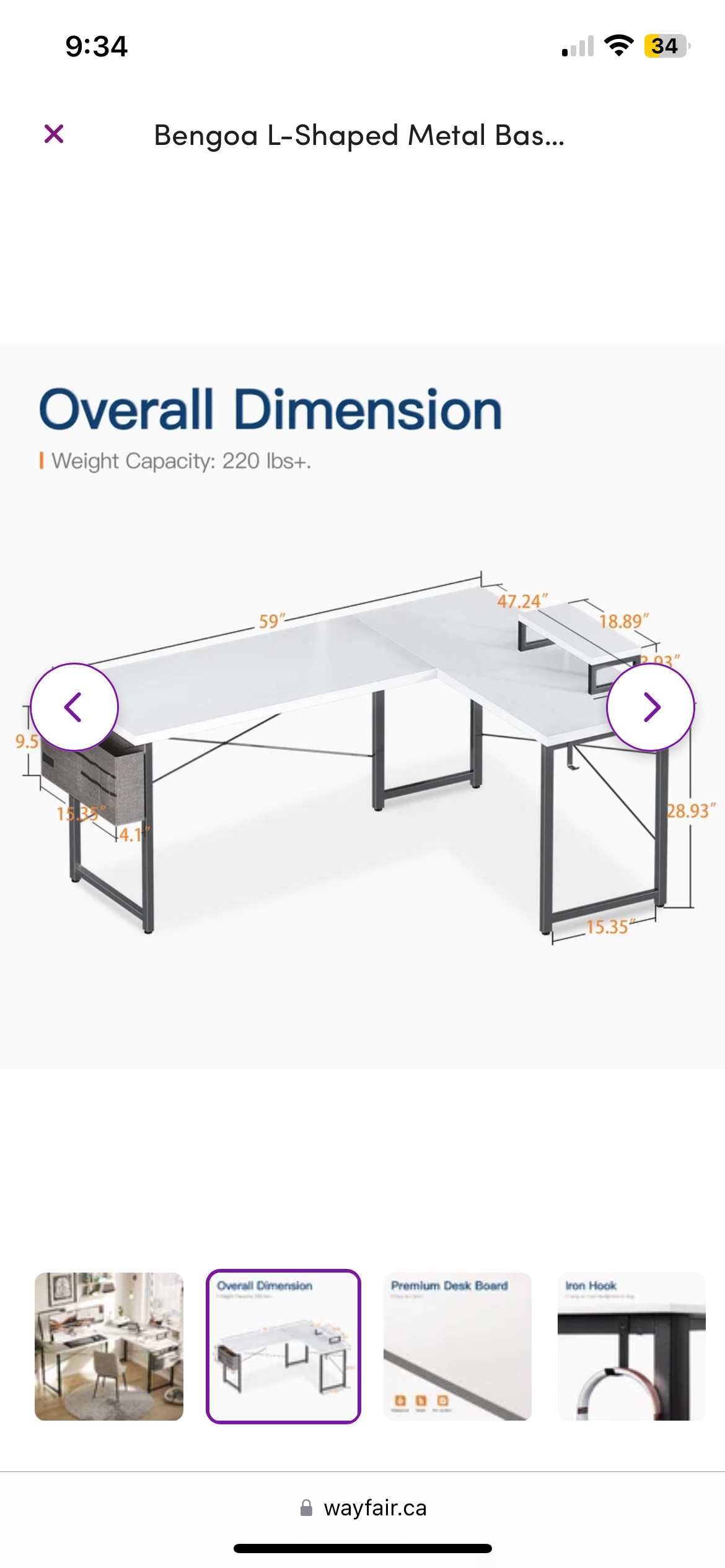 L shape desk