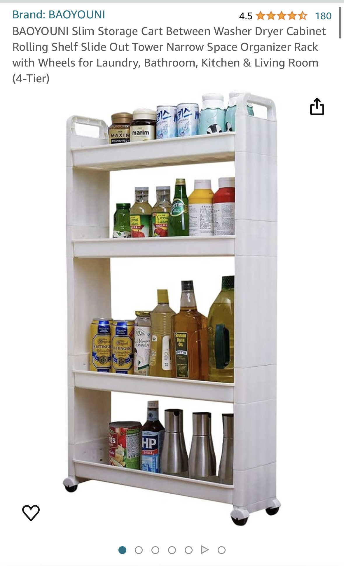 Slim Storage Cart/Narrow Space Organizer Rack with Wheels - photo 2