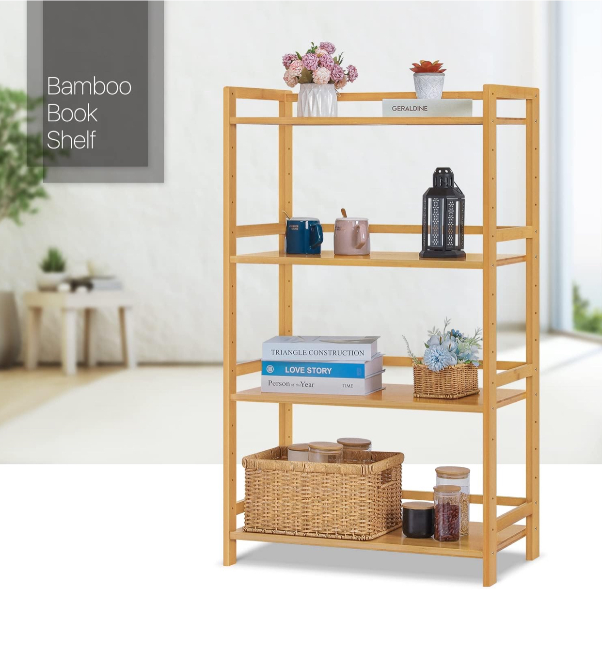 4 Tier Adjustable Bookshelf. - photo 4