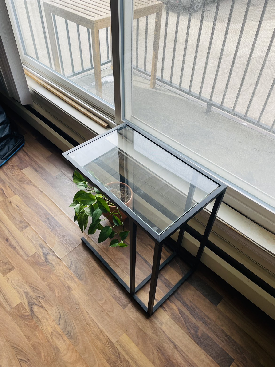 Modern Black Glass C Side Table