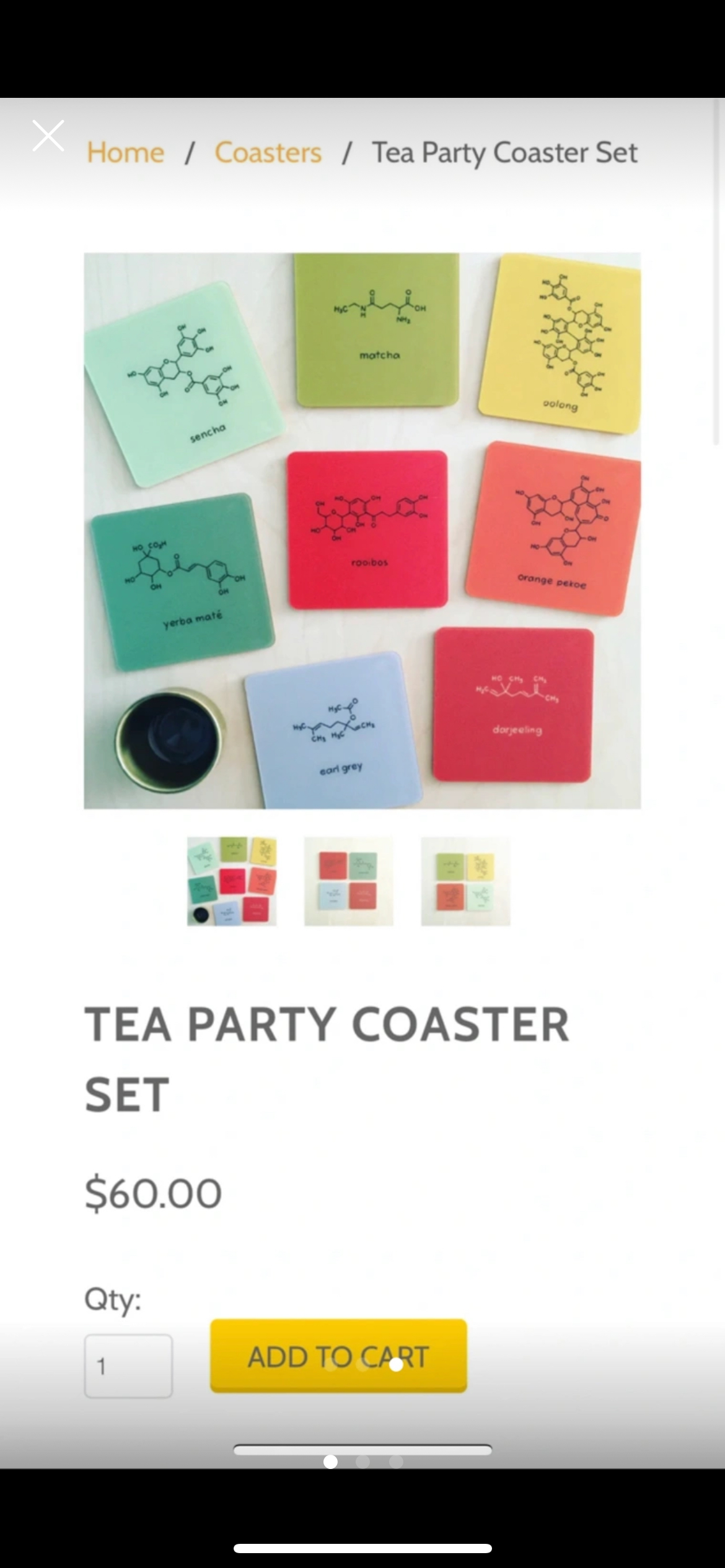 The Chemist Tree tea coasters