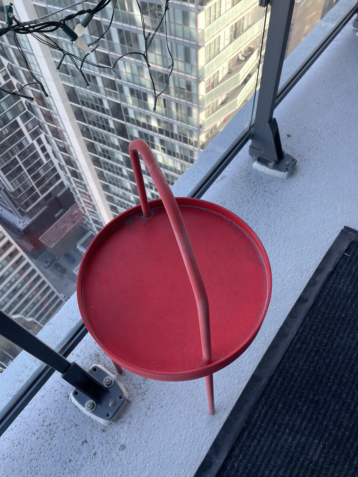 Red IKEA side table
