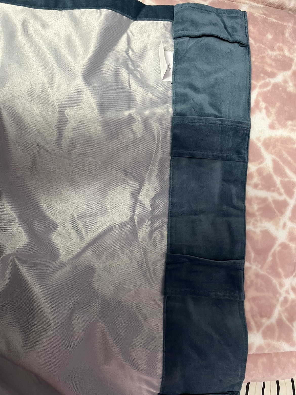 Blue-green soft velvet blackout curtain 50”x82” - photo 2