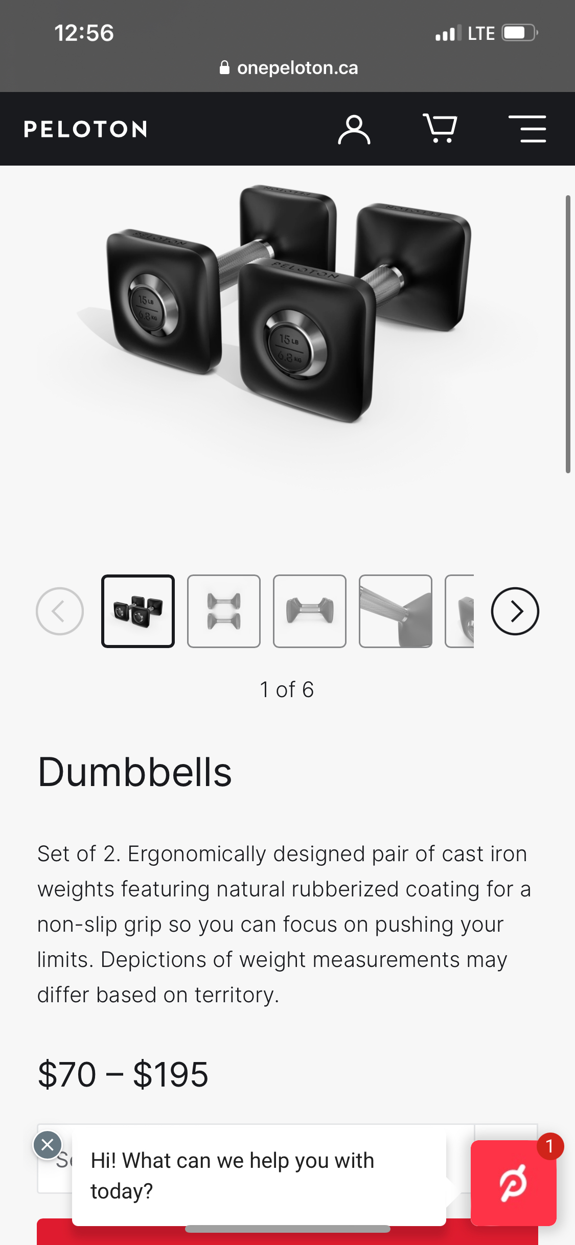 PELOTON DUMBBELLS 30lb ea. image indicator(5)