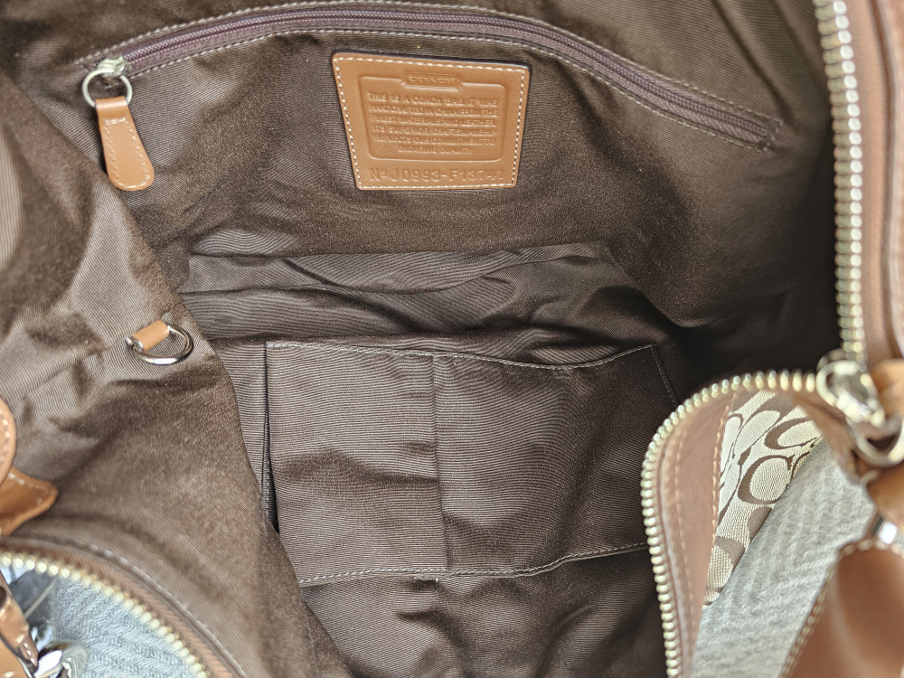 "Zoe" Brown/Cream Shoulder Purse image indicator(4)