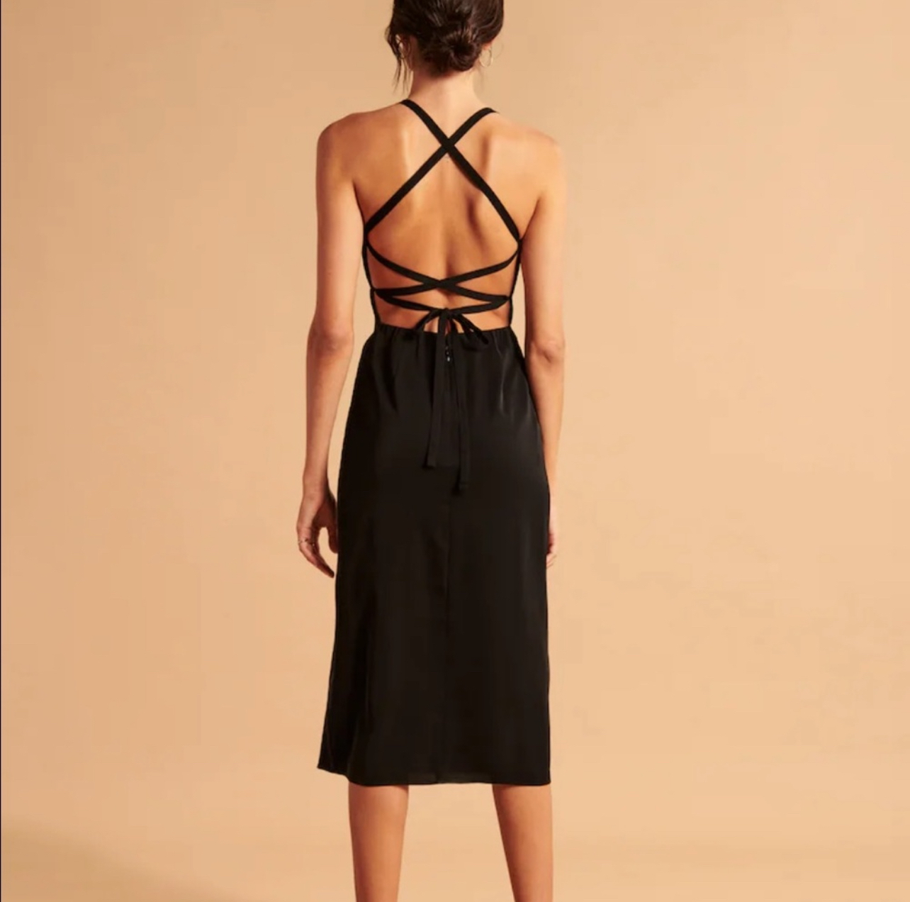 Abercrombie Ruched Lace-Up Back Midi Dress (BNWT) image indicator(3)