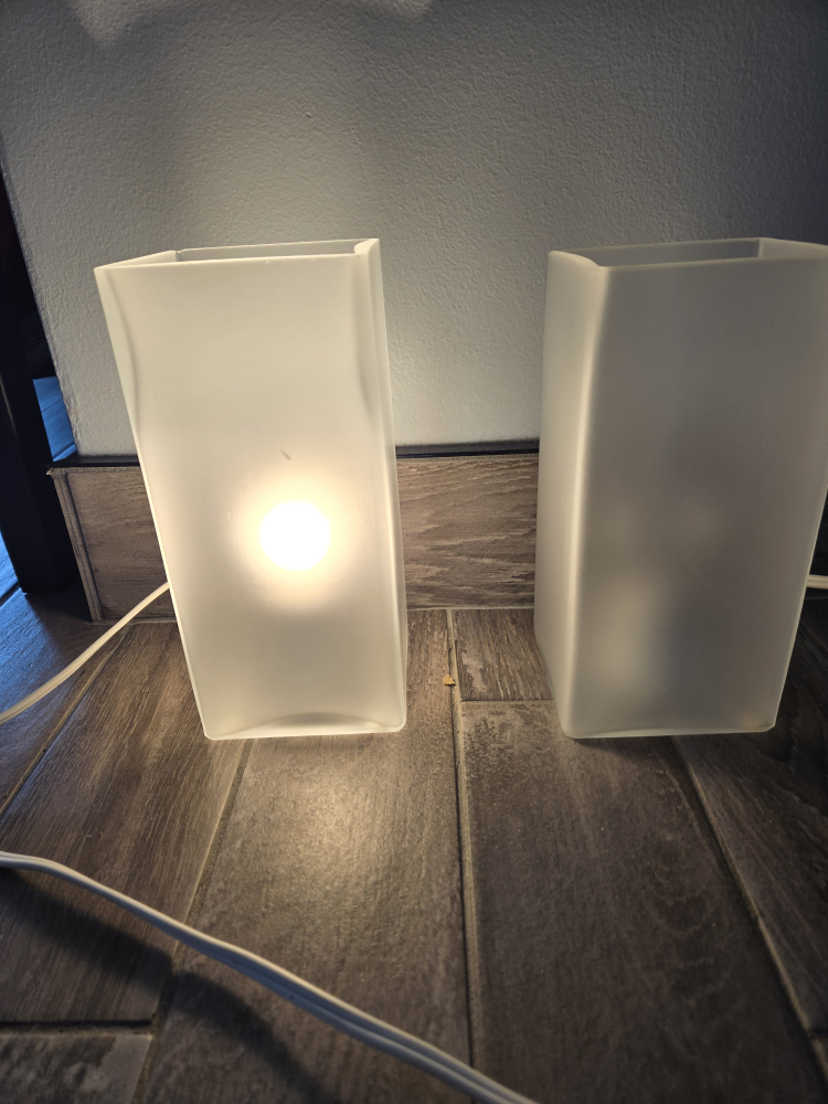 Glass Night stand lights easy toggle on/ off