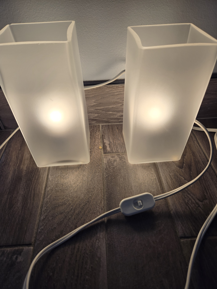 Glass Night stand lights easy toggle on/ off - photo 3