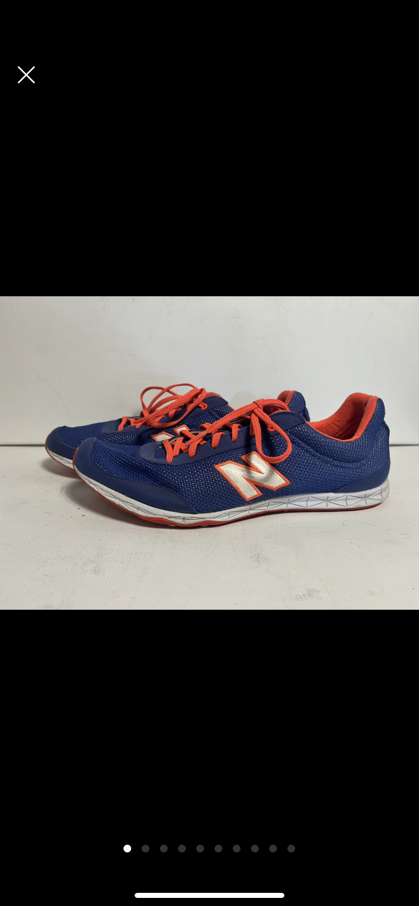 Blue and neon orange New Balance size 9 image indicator(5)