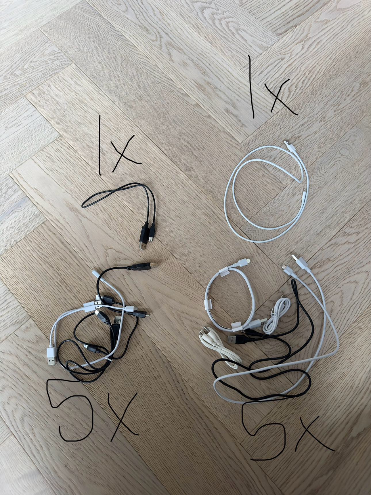 Cables - various sizes & connectors