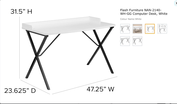 Flash Furniture Computer Desk - White - photo 3