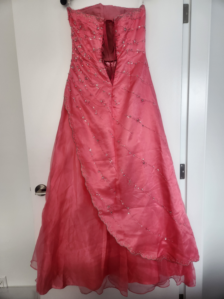 Beautiful Coral Pink Dress Size 10 image indicator(2)