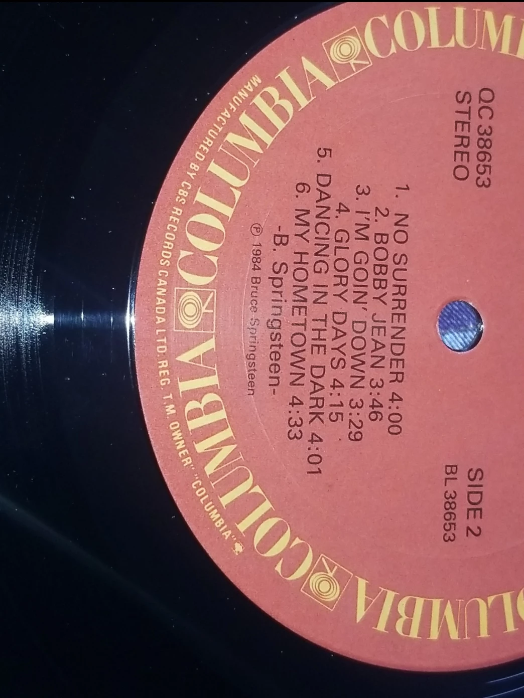 Authentic 1984 Bruce Springsteen Born in the USA 12" Vinyl image indicator(5)