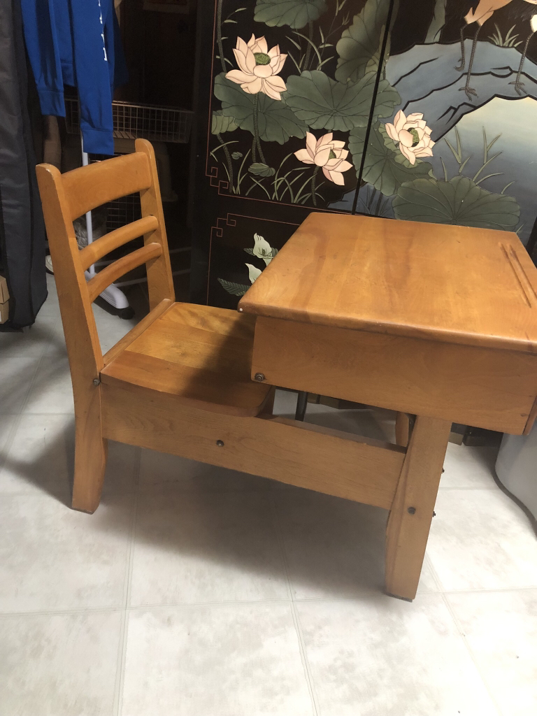 Antique student desk thumbnail
