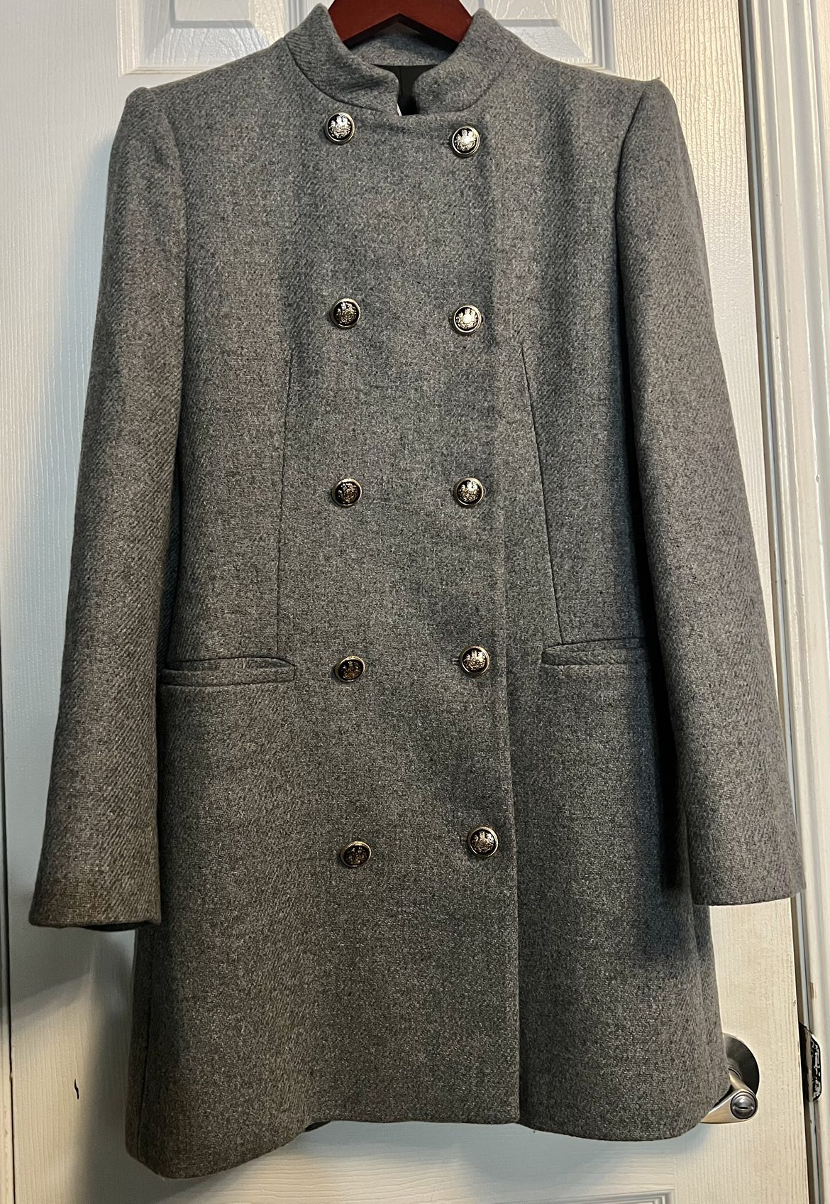 Zara double breasted military style coat like NEW