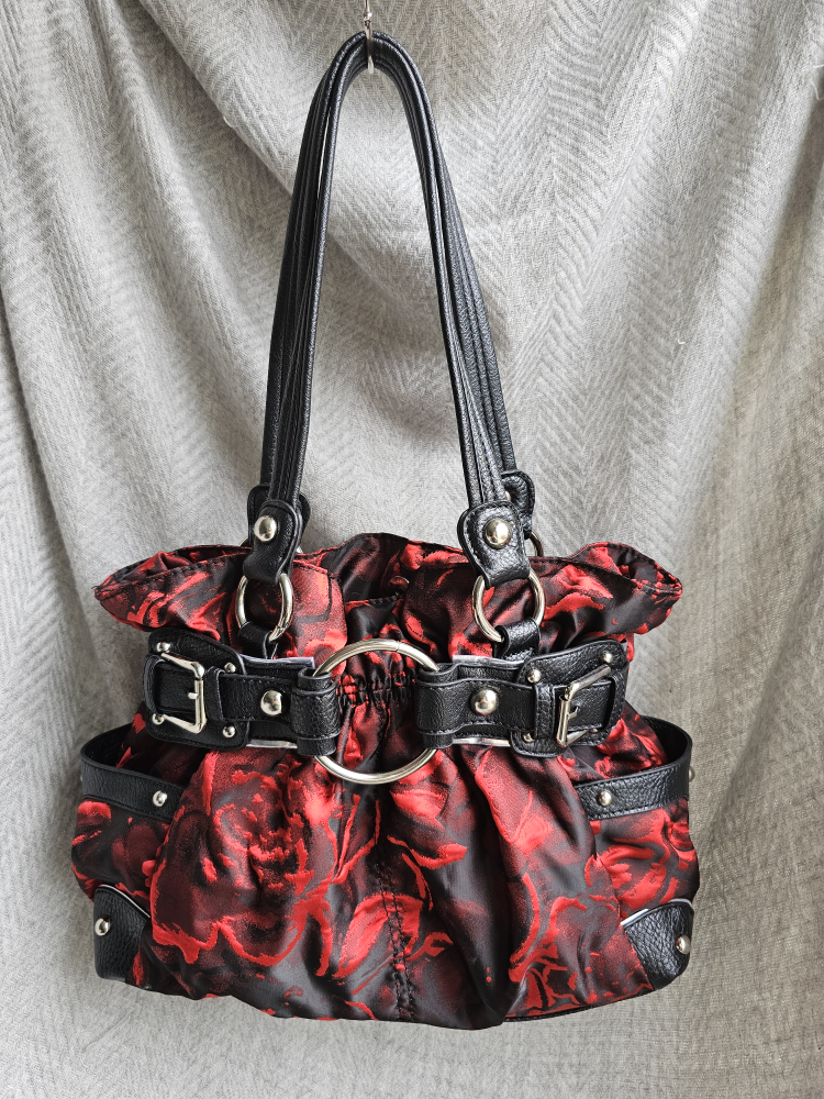  Red/Black Rose Floral Shoulder Purse image indicator(2)