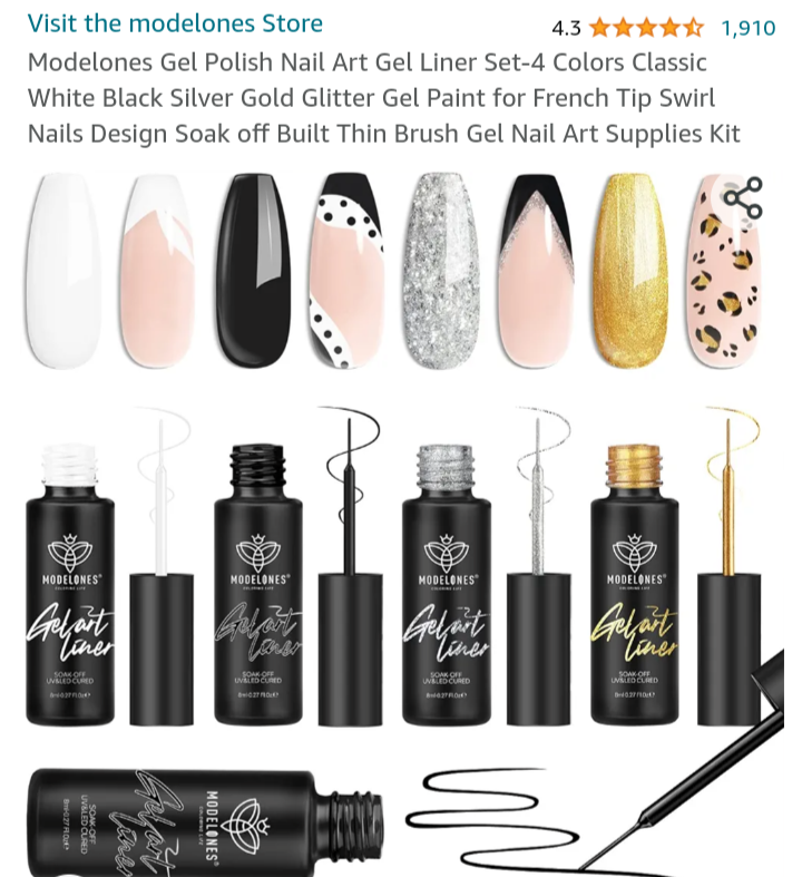 MODELONES*GEL POLISH NAIL ART LINER SET*BNIB image indicator(2)