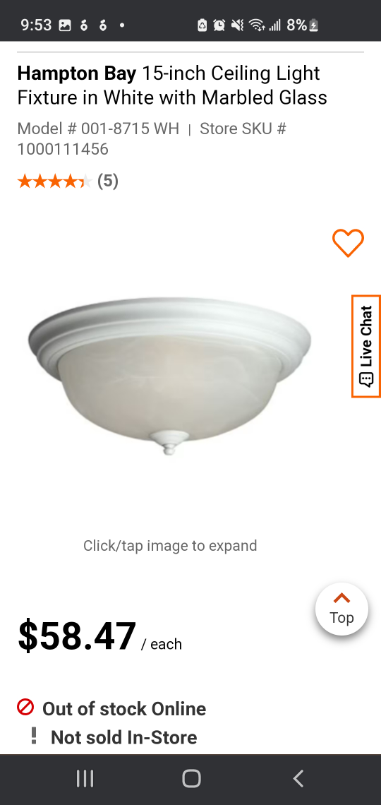 Hampton Bay ceiling light fixture - photo 3