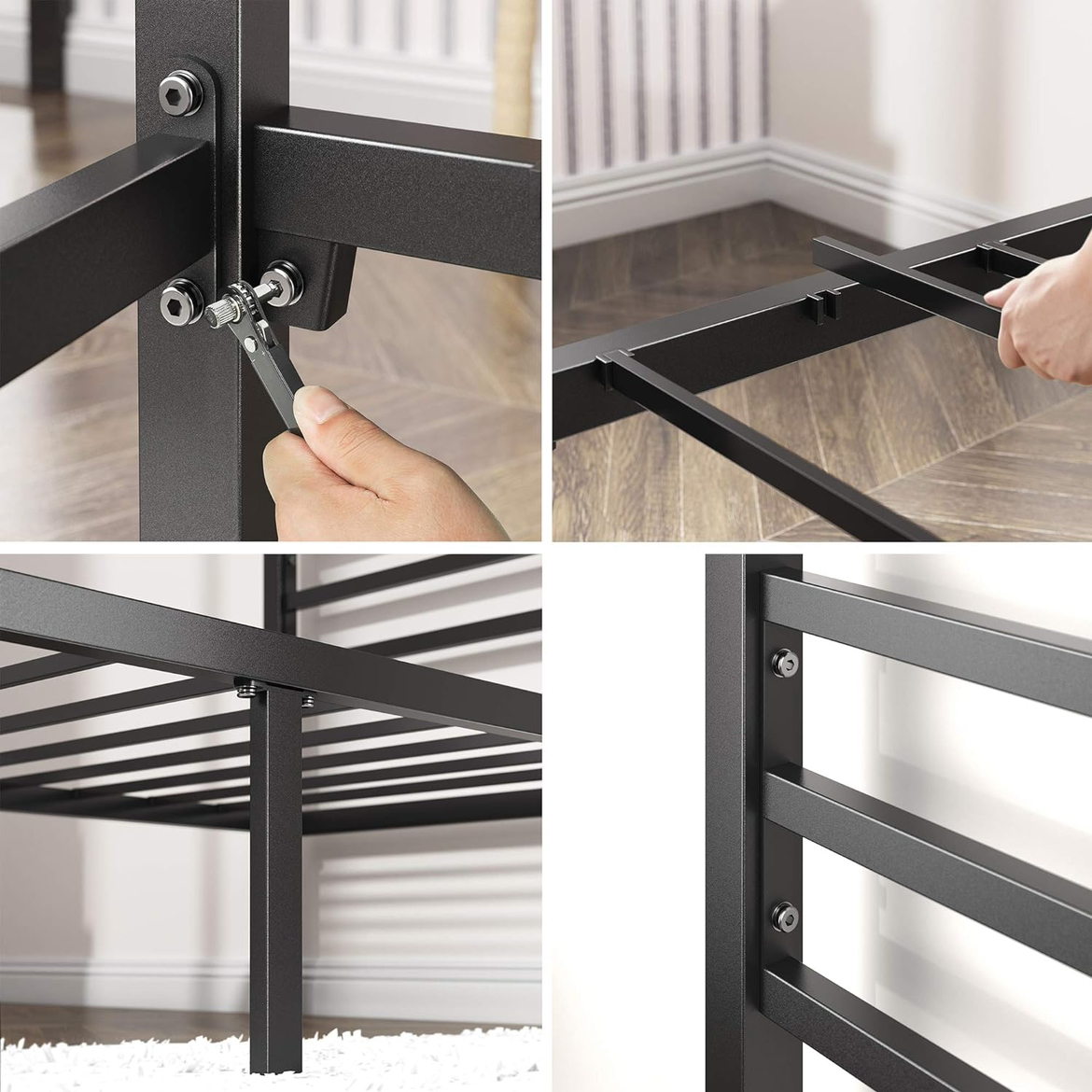 New ZINUS Patricia Black Metal Canopy Platform Bed Frame, Queen - photo 4