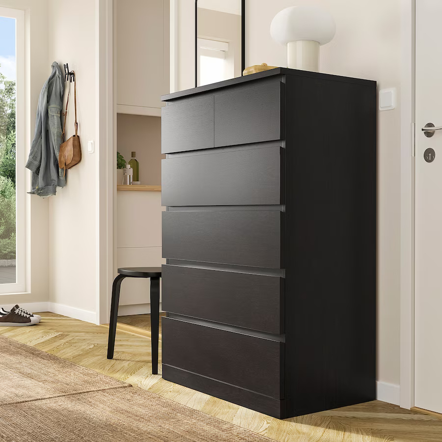 MALM 6-drawer chest, black - photo 3