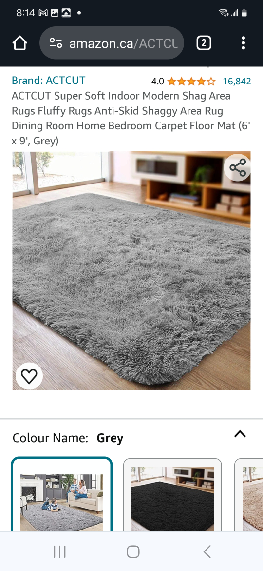 SEALED ACTCUT soft shaggy rug 6×9 Blue thumbnail