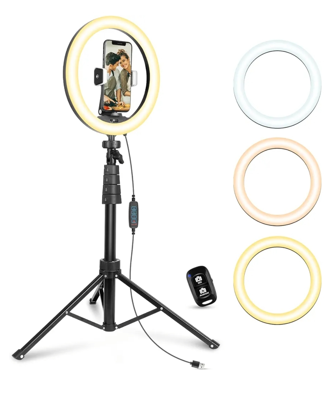 10" tripod ring light w/remote thumbnail