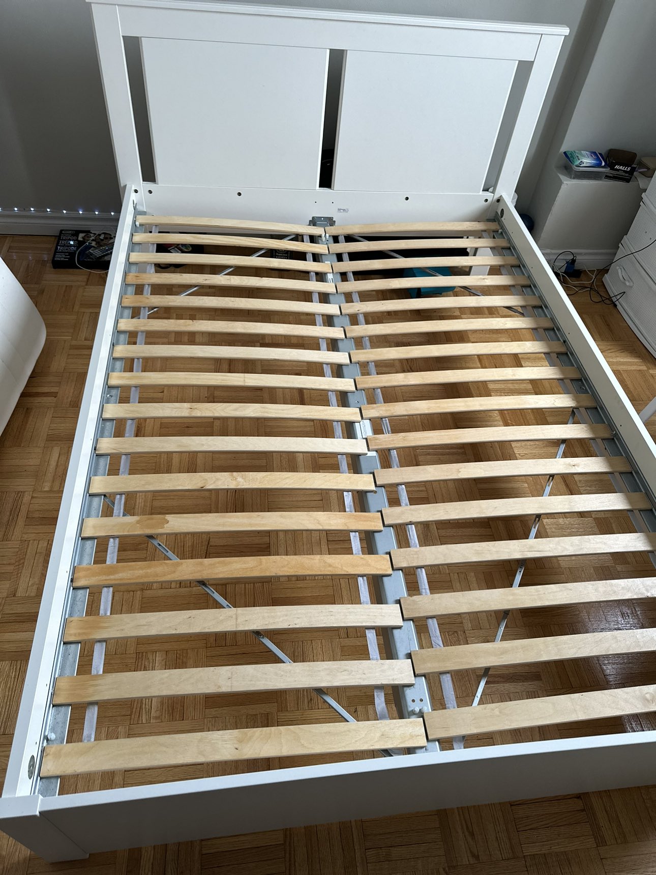 White IKEA Full Double Bed.