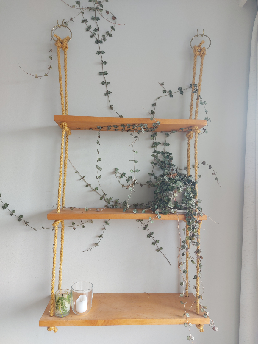 Wooden Rope shelf set