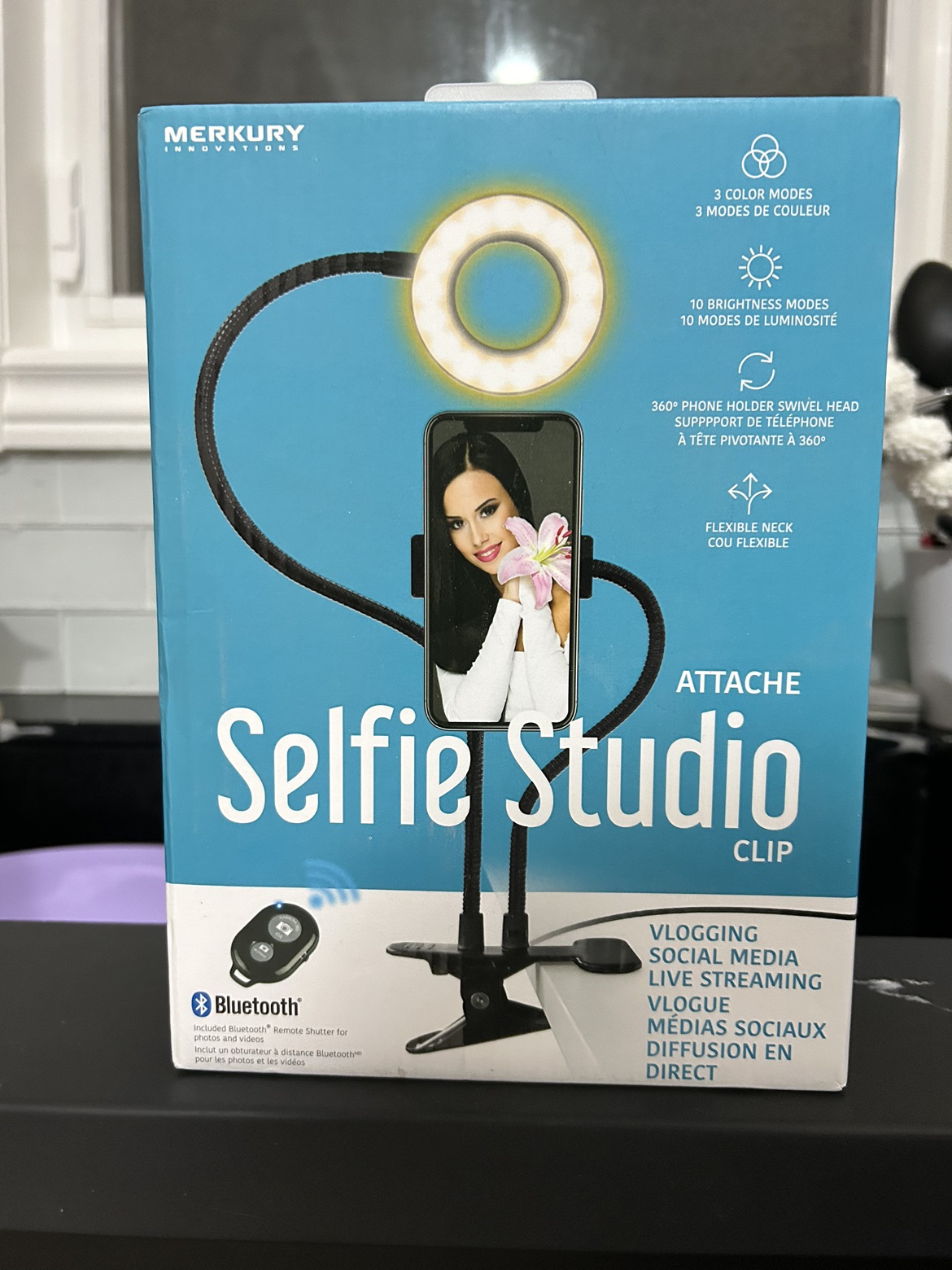 Selfie Studio Ring Light Phone Holder w/Bluetooth, 3.3-in thumbnail