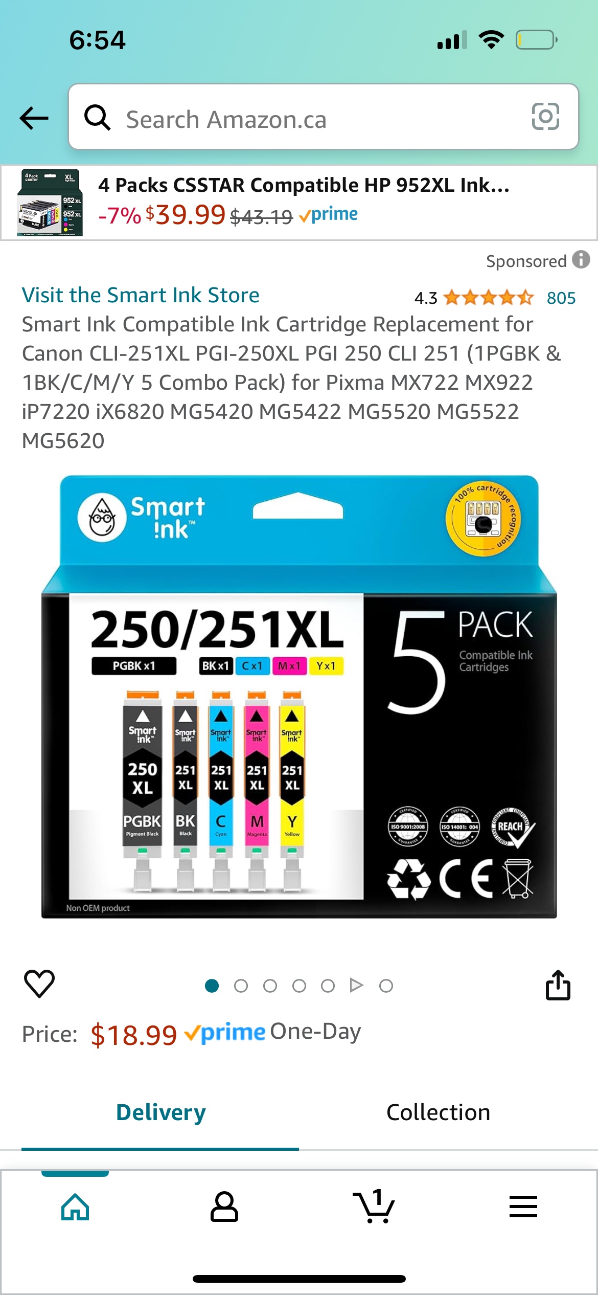 Smart Ink Compatible Ink Cartridge sealed