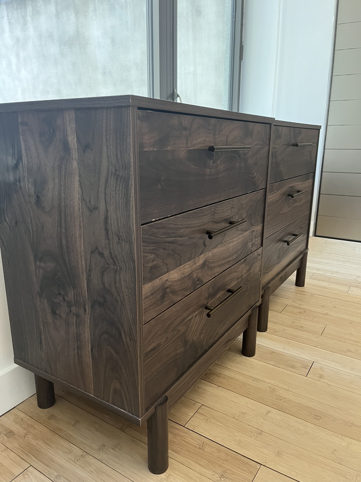 Three Drawer Chest, Dark Brown Dressers, Set of Bed Side Tables - photo 5