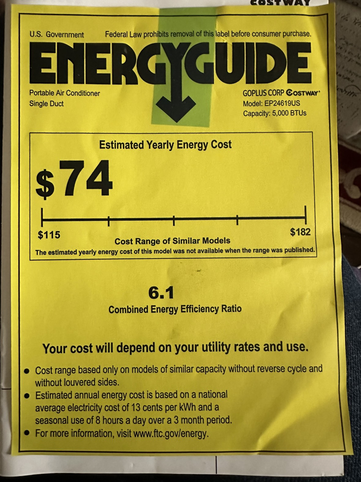 Air Conditioner 5000 BTU image indicator(5)