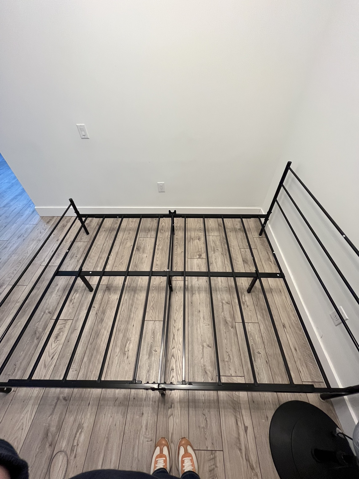 New Queen Metal Bed Frame with Slats - No Box Spring Required