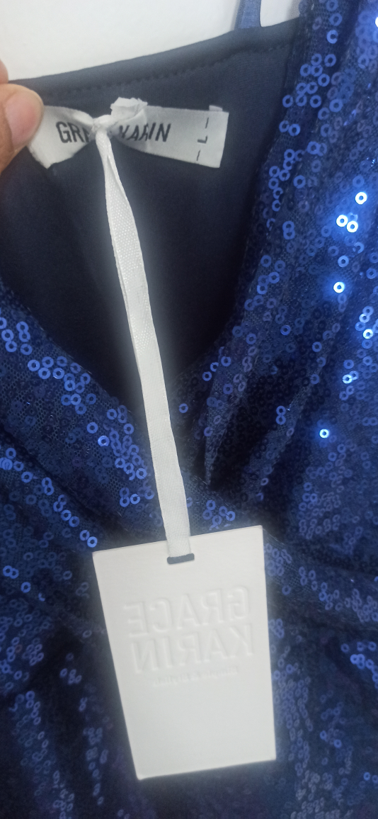 GRACE KARIN   Sequin Sparkly Gitter Dress Spaghetti Straps. image indicator(3)