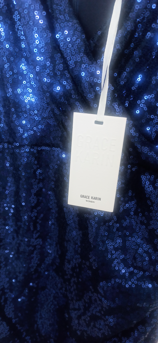 GRACE KARIN   Sequin Sparkly Gitter Dress Spaghetti Straps. image indicator(5)