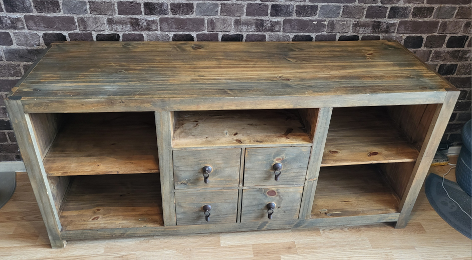 rustic wood tv stand