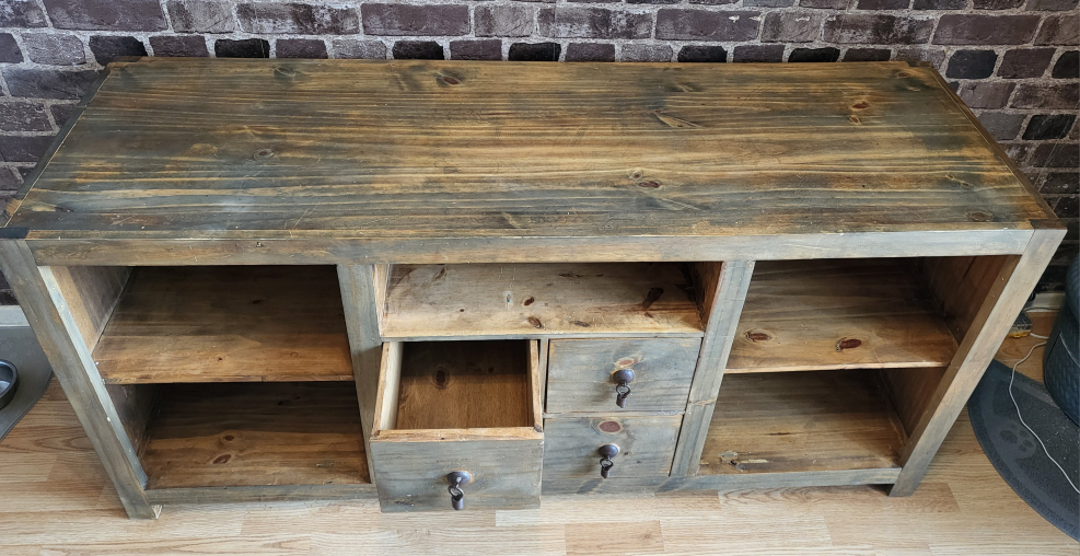 rustic wood tv stand - photo 2