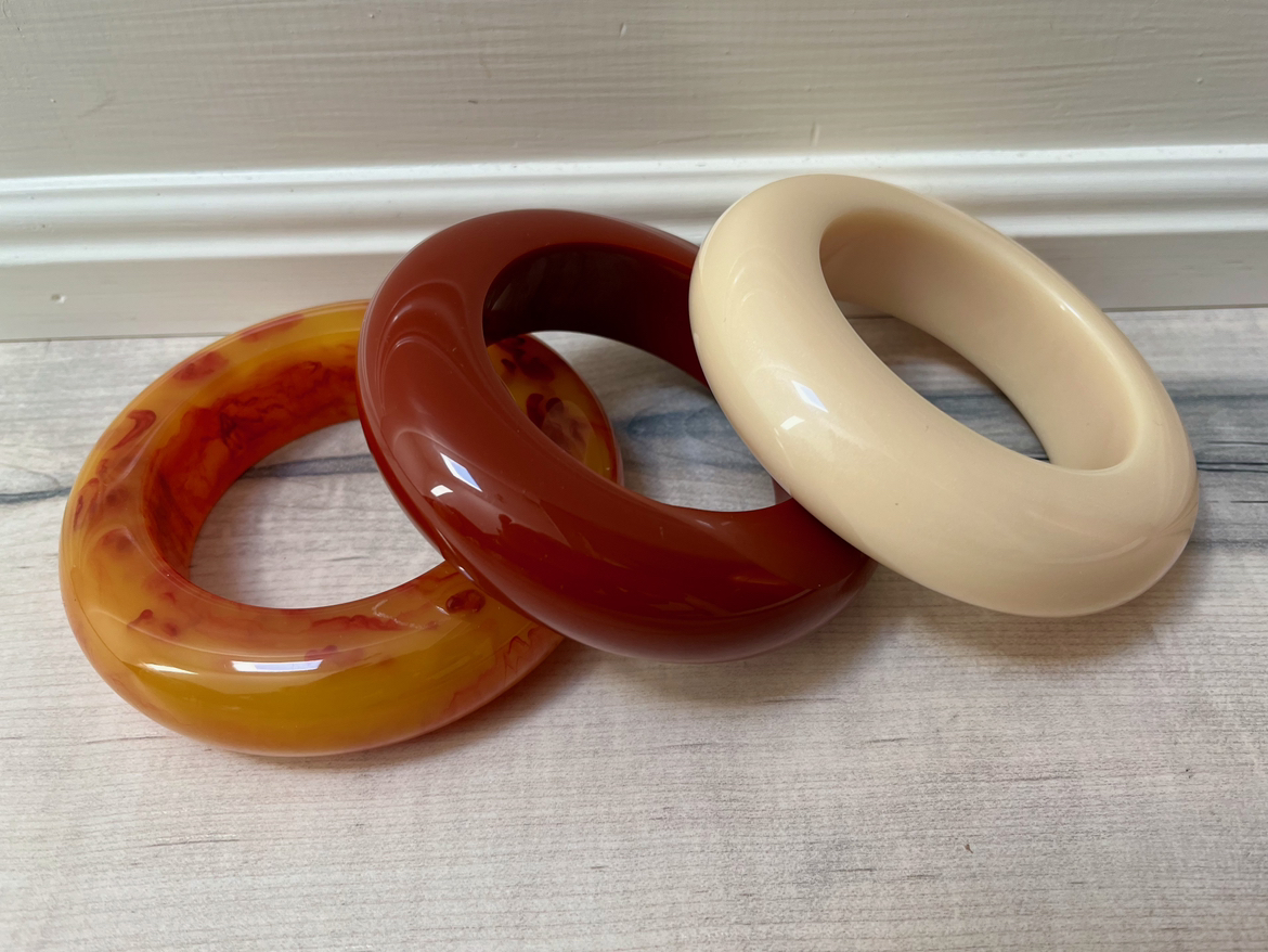 Set of 3 Handmade Acrylic Bangle Bracelets thumbnail