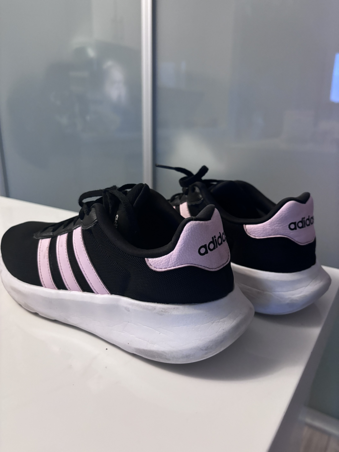Adidas Sneakers - Black with Pink Detailing and White Soles - photo 2