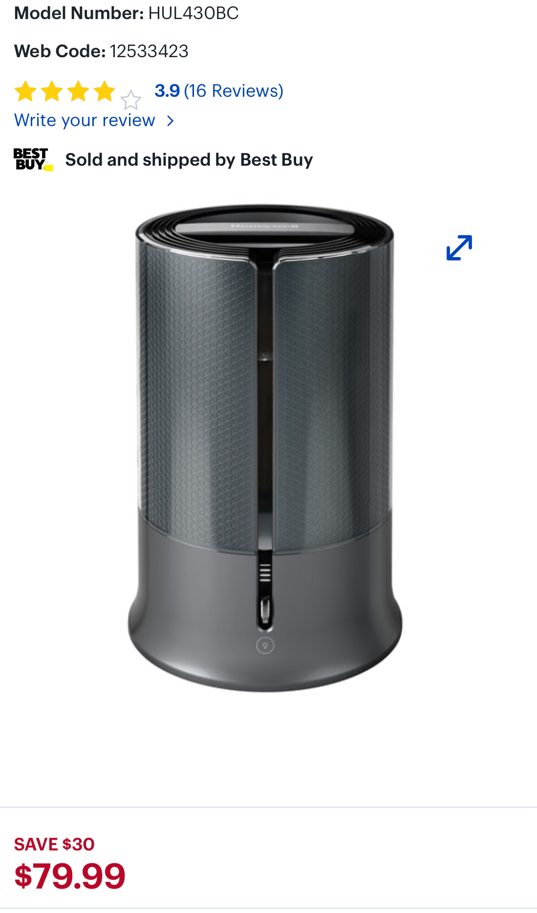 Honeywell Humidifier - Ultrasonic/Quite - 3 Months Old - photo 2