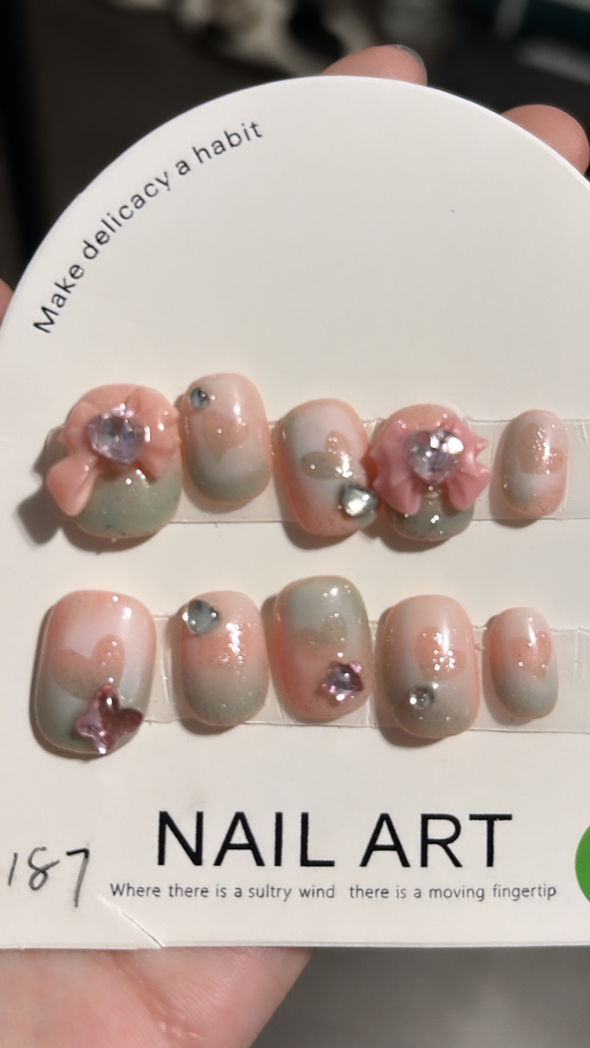 Korean press on nails handmade thumbnail