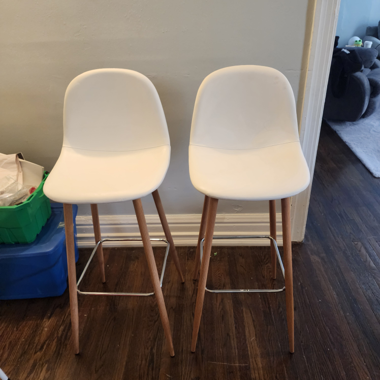 Bar height stools.