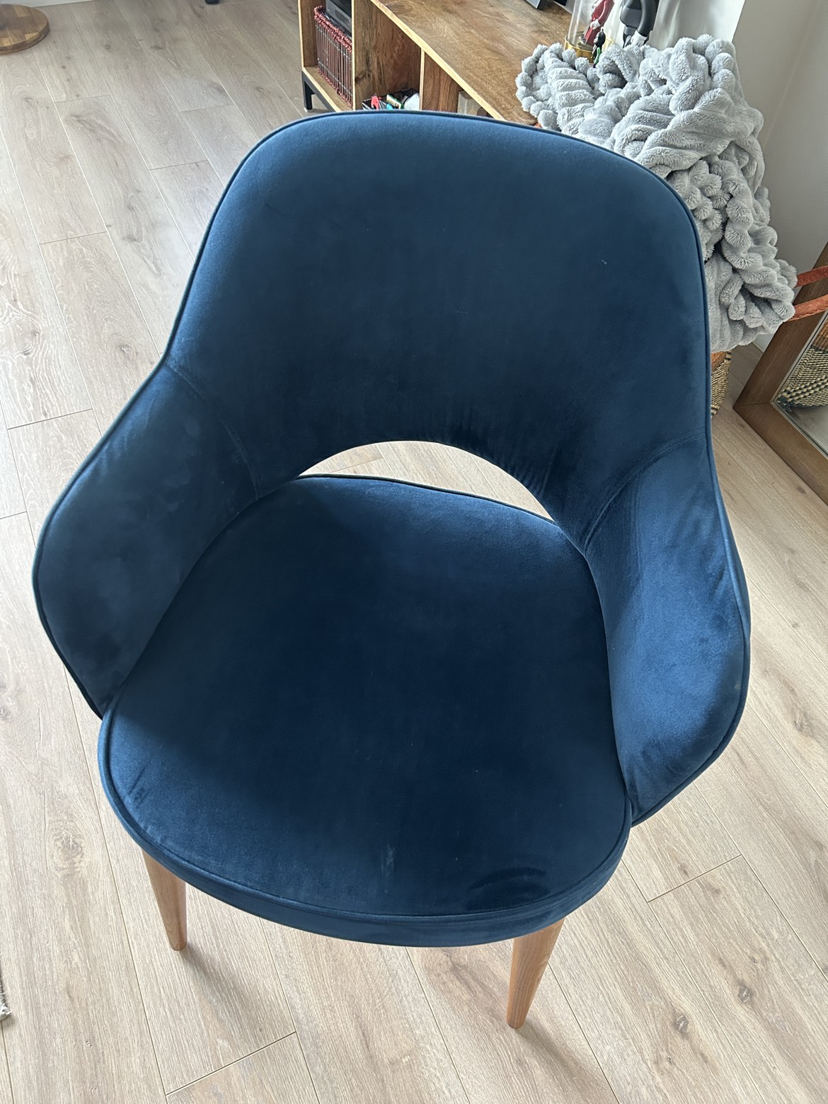 Set of 4 Blue velvet dining chairs - photo 2